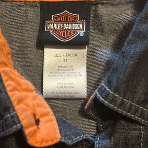 Harley Davidson Buttom up shirt Boys Toddler size 3T
